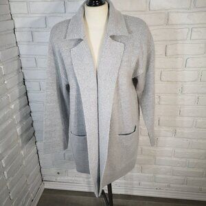 Thread & Supply Ladies Size Medium Grey Longer Open Cardigan